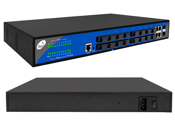 16 Port Ethernet Fiber Switch 10/100M 2 Gigabit Fiber 4 Gigabit Ethernet Port