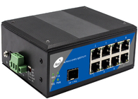 Sakelar Serat Ethernet POE Industri Penuh Gigabit 1 SFP dan 8 Port POE