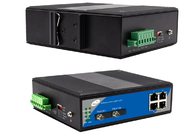 100KM Ethernet Fiber Switch Industrial Cascading dengan 2 Fiber dan 4 Port Ethernet