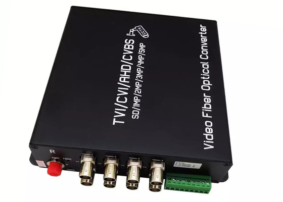 4CH 1080P AHD/CVI/TVI Video Ke Konverter Serat Optik Dengan 1CH RS485