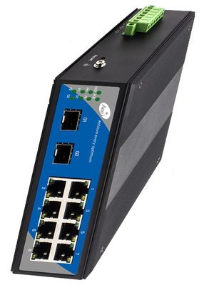 Gigabit 8-Port Smart SFP Switch Industrial Ring Loop Mengelola 8 POE dan 2 SFP