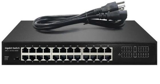 Sakelar POE 24 Port Ethernet yang tidak dikelola, Sakelar Gigabit Penuh 24 Port