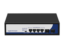 6-Port Gigabit PoE Switch dengan 4*Gigabit PoE port + 2*Gigabit uplink port SFP