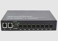 2 Port Ethernet 10/100/1000TX Sakelar Serat Ethernet 8 Port SFP 1000FX
