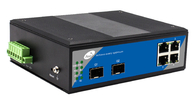4 Port Industrial Gigabit POE Switch dengan 2 SFP dan 4 Port Ethernet