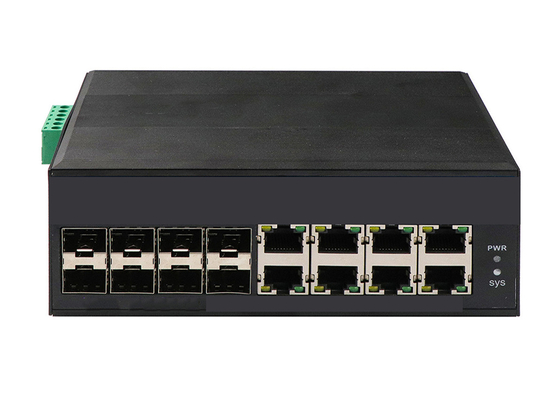 Sakelar Serat SFP yang Dikelola Industri dengan Gigabit 8 POE Ethernet Penuh dan 8 Port SFP