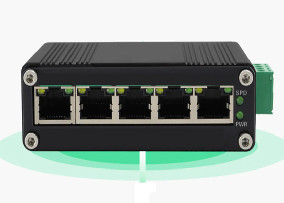 DC12-48V Input 5 Port Industri POE Beralih Gigabit Penuh