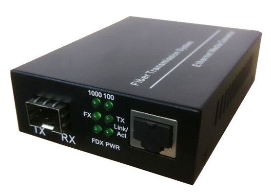 1000Mbps Data Rate Fiber Media Converter 1SFP dan 1RJ45 Port SFP Media Converter