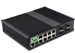 12-port Managed Industrial Ethernet Switch Dengan 8 10/100/1000Base-T (((X) Port Dan 4 10G SFP Slot+1 Console Port