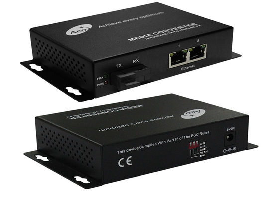 Single Mode Commercial Media Converter Fiber Optic To RJ45