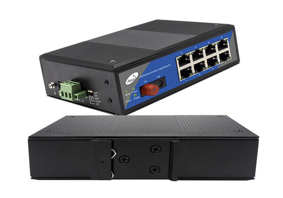 1 Port Fiber Fiber POE Switch, IEEE 802.3af / Di POE Network Switch 8 Port