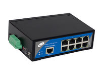 250m Industrial POE Media Converter 1 Gigabit Uplink Ethernet 8 10 / 100M POE Ports