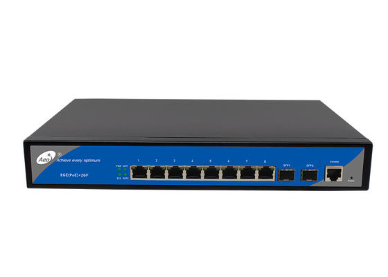 IP30 8 Port Managed Gigabit Switch 8 POE Port 2 SFP Slots