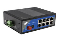 8 Port Industrial Media Converter Fiber To Ethernet 1 Fiber dan 8 POE Ethernet Port