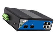 Gigabit Penuh 4 Port Sakelar Serat Optik 4 Slot Ethernet 2 SFP