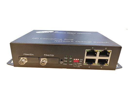 Sakelar Ethernet Serat Optik Bertingkat Gigabit 4 Ethernet 2 Port Optik Penuh