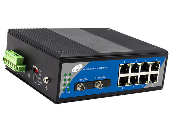 Dukungan CBIT 10 / 100Mbps Industrial POE Switch 8 Port