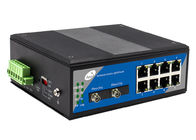 IEE802.3 IP40 Fiber Ethernet Media Converter Dengan 2 Port Fiber dan 8 POE