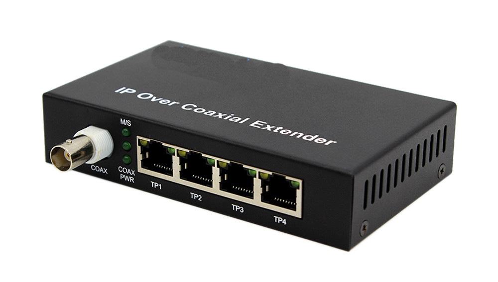 10 / 100M PoE melalui Coaxial Extender Ethernet dan POE melalui Coax 4 Ethernet Port 1 BNC