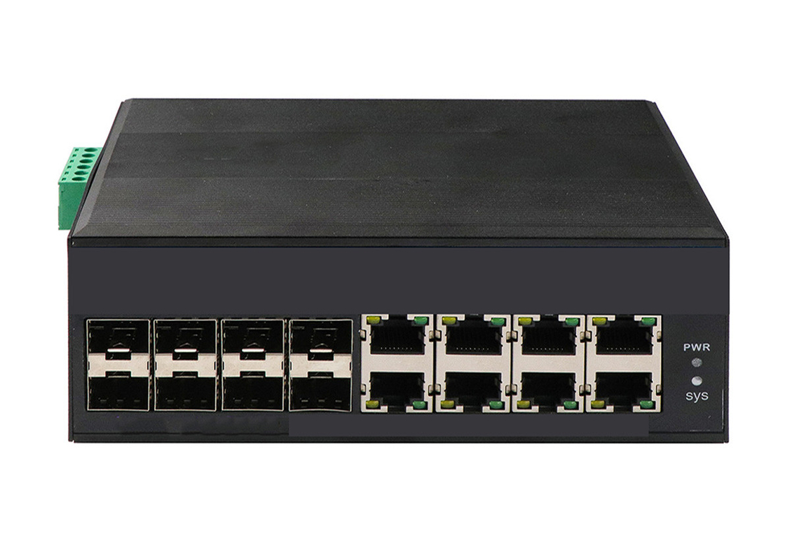 Sakelar Serat SFP yang Dikelola Industri dengan Gigabit 8 POE Ethernet Penuh dan 8 Port SFP
