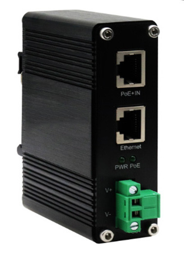 DIN-Rail Industrial 802.3bt Gigabit PoE++ Splitter Output Voltage 24VDC